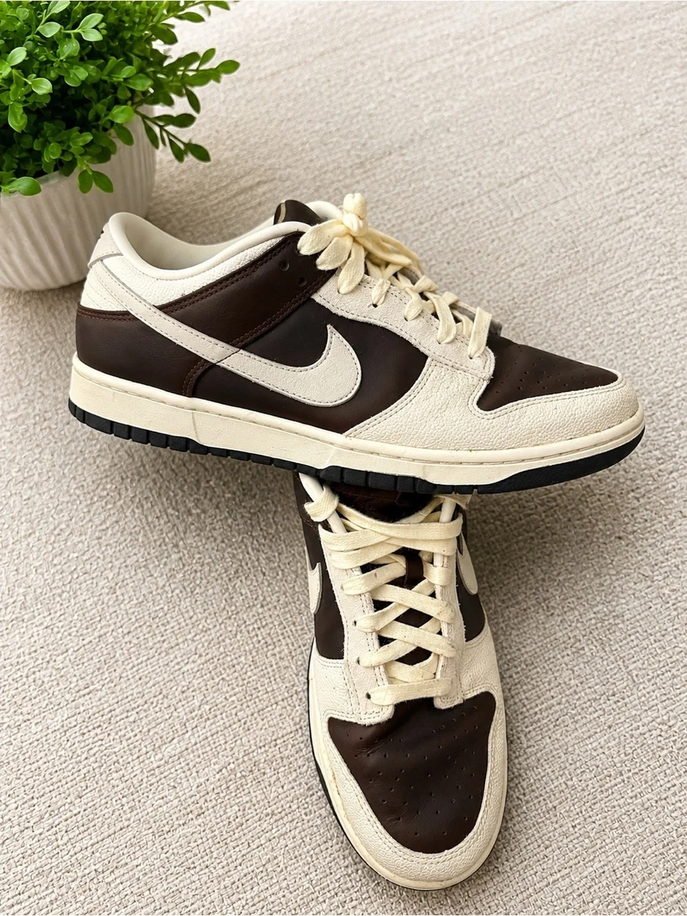 Nike Dunk Low Retro in the Fauna Brown / Soft Pearl colorway